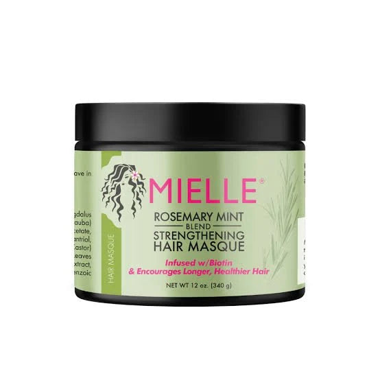 Mielle Rosemary Mint Strengthening Hair Masque – Infused with Biotin for Longer, Healthier Hair